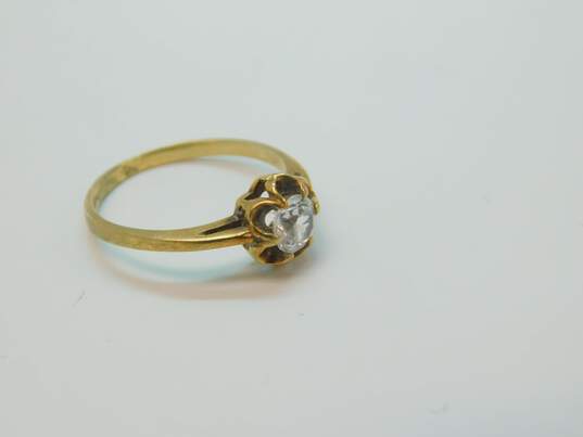 Vintage 10K Yellow Gold Spinel Solitaire Ring 2.0g image number 5