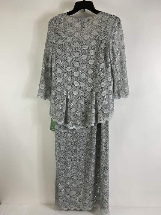 R & M Gray Silver Sequin Maxi Dress 10 NWT image number 2