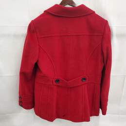 St. John's Bay Women's Red Wool Blend Pea Coat Size Large alternative image