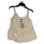 NWT Womens Beige Printed V-Neck Sleeveless Pullover Tank Top Size Small image number 1