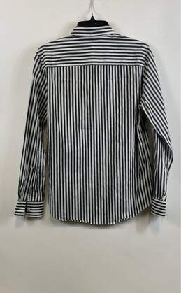 Calvin Klein Mens Black White Striped Long Sleeve Button-Up Shirt Size Medium alternative image