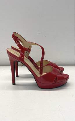 Guess Patent Cross Strappy Heel Red 7