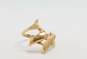 14k Yellow Gold Sandblasted Dolphin Ring 2.6g image number 1