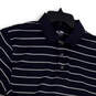 Mens Blue Striped Short Sleeve Side Slit Front Button Polo Shirt Size M image number 3