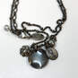 Designer Liz Palacios Sliver-Tone Stylish Link Chain Floral Charm Necklace image number 4