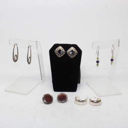 Assortment of 5 Pairs Sterling Silver Earrings - 20.1g
