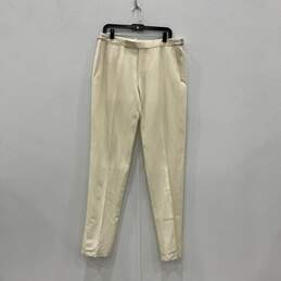 Ermenegildo Zegna Womens White Flat Front Slash Pocket Dress Pants Size 6