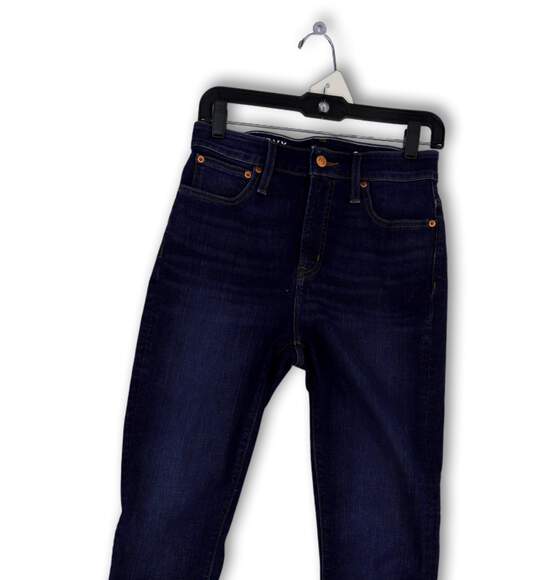Womens Blue Denim Stretch Medium Wash Pockets Skinny Leg Jeans Size 28T image number 3