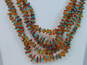 Desert Rose Trading DTR 925 Turquoise Amber Rustic Multi Strand Necklace 77.8g image number 2