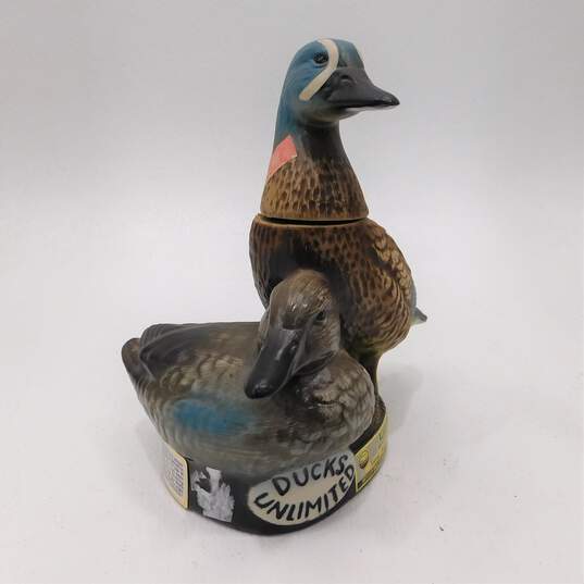 VTG 1980 Jim Beam Ducks Unlimited Blue Winged Teal Duck Whiskey Decanter image number 2