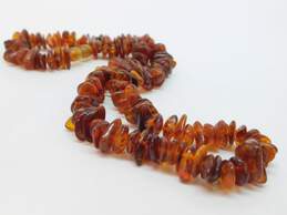 Artisan Amber Nuggets Beaded Chunky Statement Necklace 26.4g alternative image