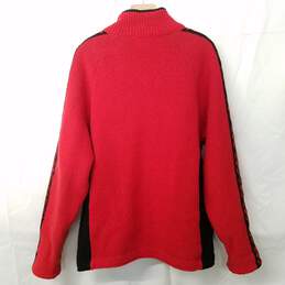Red Wool Full Zip Sweater Sz M alternative image