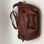 Marino Orlandi Womens Brown Leather Adjustable Strap Push Lock Crossbody Bag image number 3