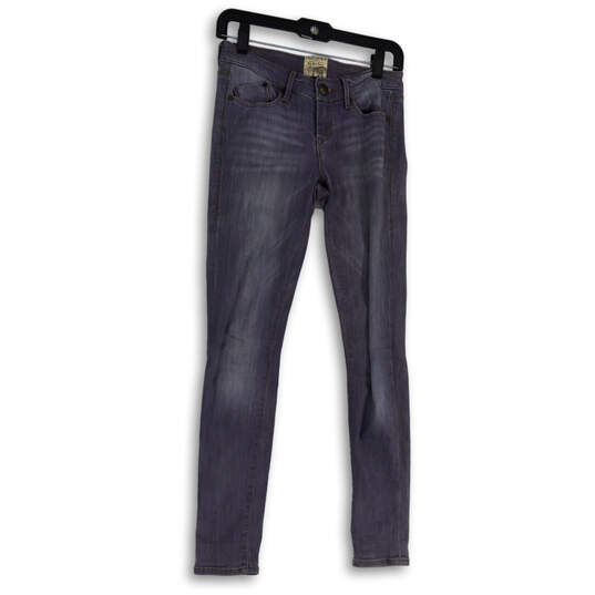 Womens Gray Denim Medium Wash Pockets Regular-Fit Skinny Leg Jeans Size 25 image number 1