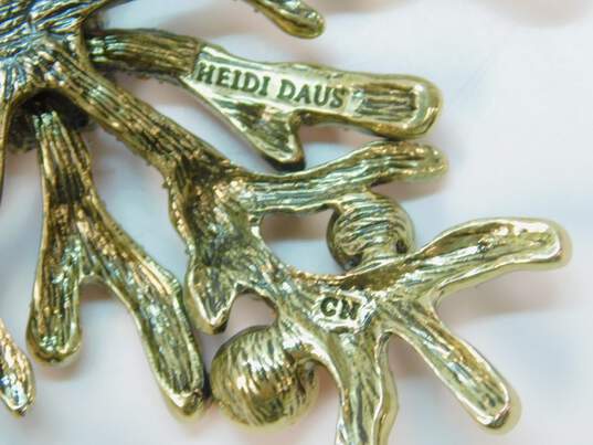 Designer Heidi Daus Sea Folly Crystal Coral Pendant Statement Necklace image number 4