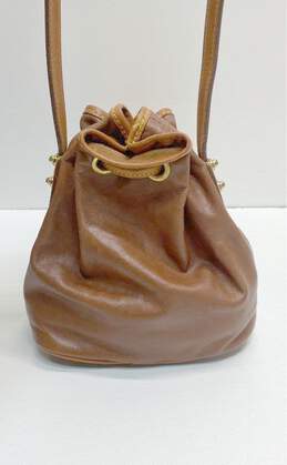 Dooney & Bourke Brown Leather Drawstring Pouch Crossbody Bag alternative image