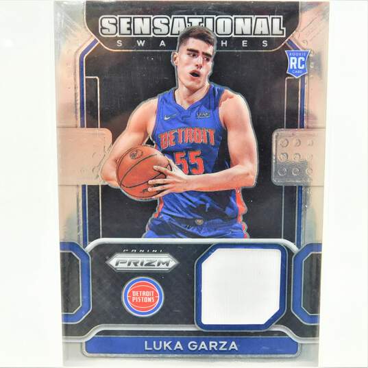 2021-22 Luka Garza Panini Prizm Rookie Sensational Swatches Detroit Pistons image number 1