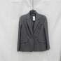 Womens Grey Lands End One Button Wool Blazer Size 16 image number 1