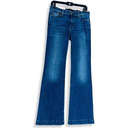 7 For All Mankind Womens Blue Denim Medium Wash Flared Jeans Size 29