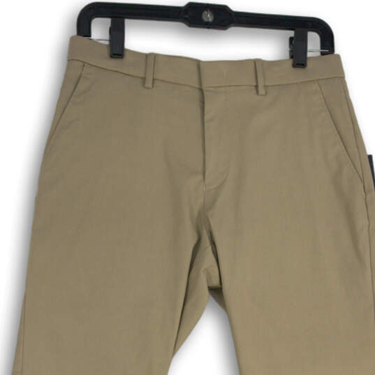 NWT Mens Tan Flat Front Slash Pocket Straight Leg Chino Pants Size 30x30 image number 3