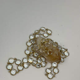 Designer Swarovski Gold-Tone Clear Crystal Cut Stone Link Chain Necklace