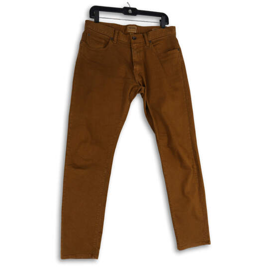Mens Brown Denim Dark Wash 5-Pocket Design Straight Leg Jeans Size 31x32 image number 1