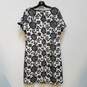 Womens White Cotton Floral Square Neck Short Sleeve Sheath Dress Size 12 image number 2
