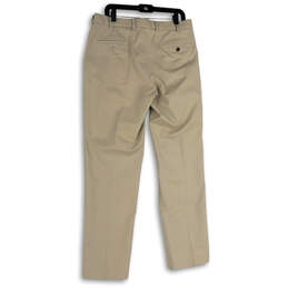 Mens Beige Flat Front Pockets Straight Leg Chino Pants Size 35x32 alternative image