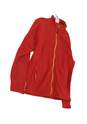Mens Red Long Sleeve Stand Up Collar Fleece Full Zip Jacket Size Medium image number 3