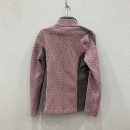 Womens Pink Gray Long Sleeve Mock Neck Full Zip Jacket Size 10 alternative image