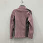 Womens Pink Gray Long Sleeve Mock Neck Full Zip Jacket Size 10 image number 2