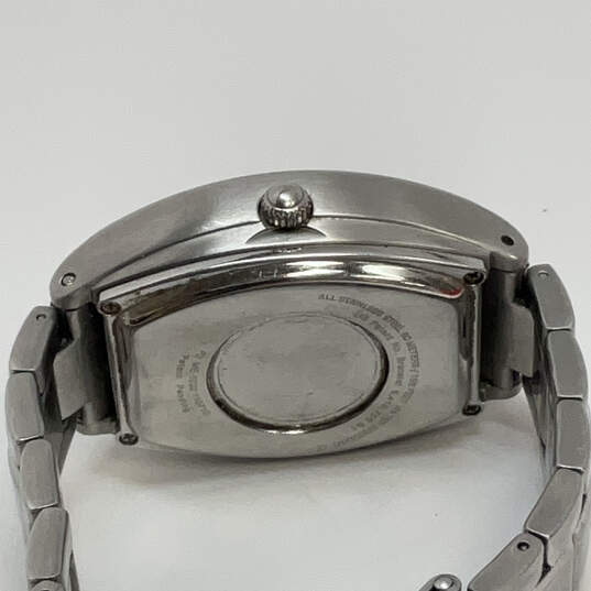 Designer Fossil Silver-Tone Rectangle Mother of Pearl Face Dial Wristwatch image number 4