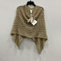 NWT Womens Brown Tape Yarn Asymmetrical Pullover Poncho Sweater One Size image number 1
