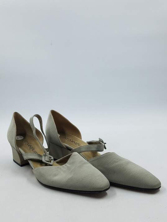 Authentic YSL Gray D'Orsay Pumps W 9.5M image number 3