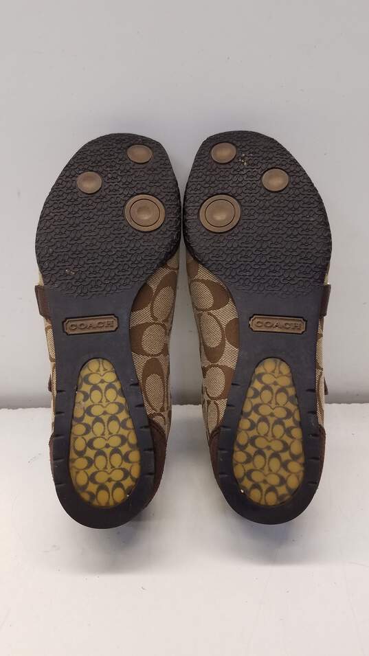 COACH Kyrie Tan Brown Signature Print Canvas Suede Sneakers Women's Size 8 M image number 5