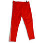 Mens Red Striped Elastic Waist Zip Pocket Pull-On Track Pants Size XL image number 2