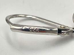 925 Sterling Silver Womens Rhinestones Leverback Heart Hoop Earrings 1.8g alternative image