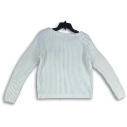 Tommy Hilfiger Womens White Waffle Knit Round Neck Pullover Sweater Size M alternative image