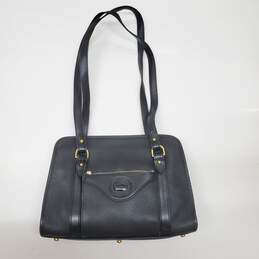 Dooney & Bourke Black Pebbled Leather Satchel Shoulder Bag 12x9.5x4"