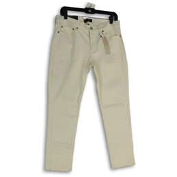 NWT Womens White Denim 5-Pocket Design Skinny Leg Cropped Jeans Size 30/10R