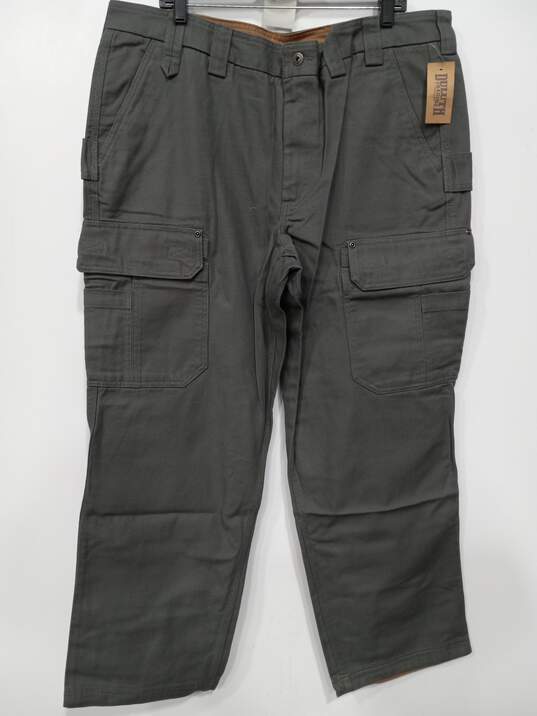 Men's Duluth Gray Fire Hose Relaxed fit Cargo Work Pants Size 42x32 image number 1
