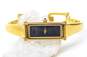 Gucci 1500 L Gold Tone Black Dial Swiss Quartz Bracelet Watch 27.9g image number 1