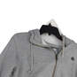 Womens Gray Long Sleeve Kangaroo Pocket 1/4 Zip Pullover Hoodie Size XL image number 4