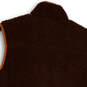 Mens Brown Fleece Sleeveless Mock Neck Pockets Full-Zip Vest Size Small image number 4