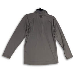 Mens Gray Mock Neck Long Sleeve 1/4 Zip Pullover Track Jacket Size S alternative image