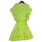 Lands' End Womens Lime Green Blue Polka Dot V-Neck Wrap Dress Size 2X image number 2