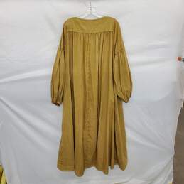 Free People Gold Cotton Long Sleeve Maxi Dress WM Size M NWT alternative image