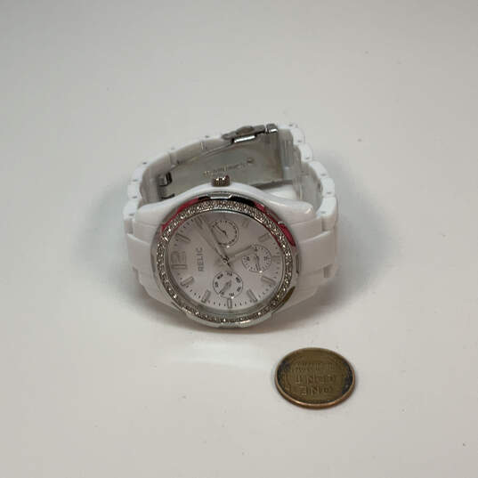 Designer Relic ZR15551 Rhinestone Round Dial Chronograph Analog Wristwatch image number 4