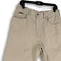 NWT Womens Beige Flat Front Pockets Straight Leg Chino Pants Size 12x30 image number 3