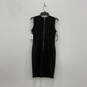 NWT Womens Black Sleeveless Round Neck Back Zip Sheath Dress Size 4 image number 2